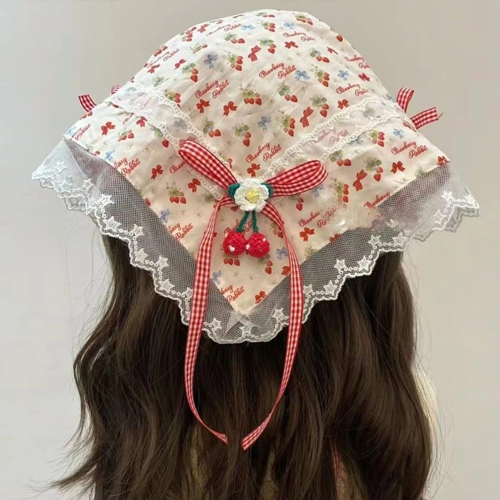 French Street Fashion - Multicolorido laço borboleta bandana floral patern