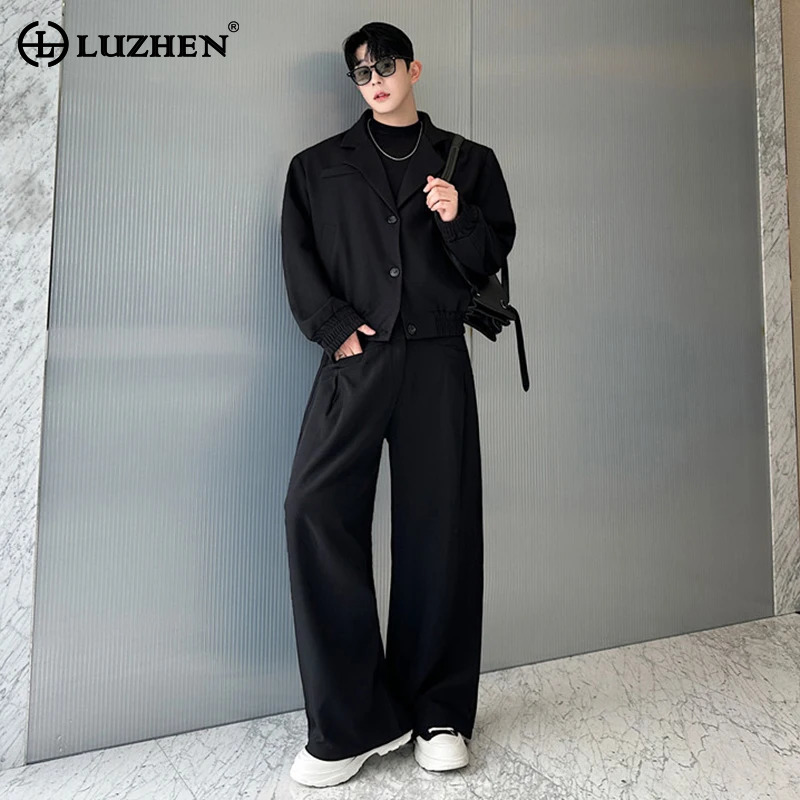 Street Fashion Jacket - Blazer LUZHEN de Primavera com Gola
