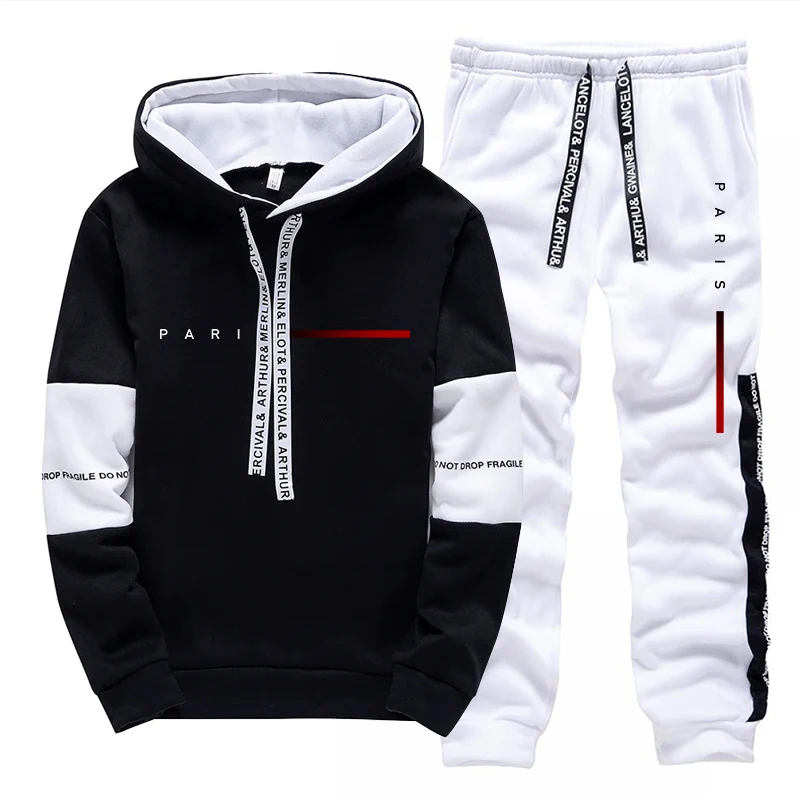 Street Fashion Hoodie - Conjunto Masculino de Moletom com Capuz