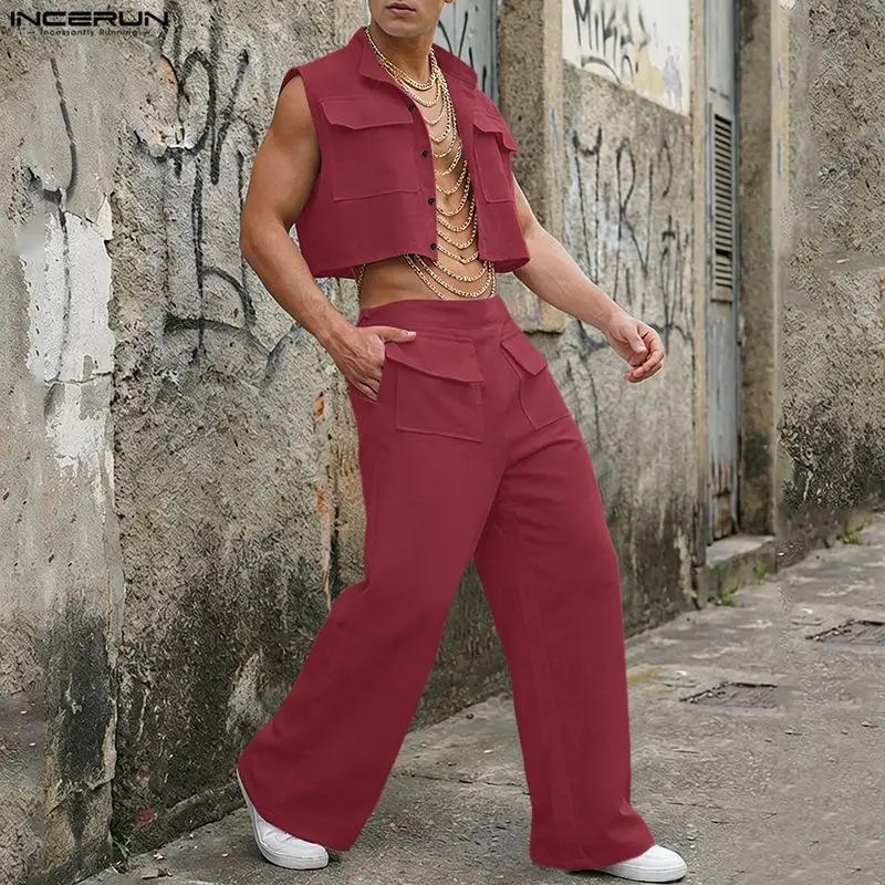 Street Fashion For Man - Conjuntos Masculinos INCERUN: Camisetas Regata Sólidas
