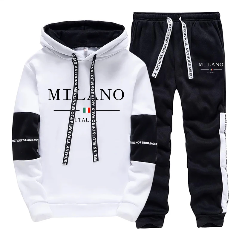 Street Fashion Hoodie - Conjunto Masculino/Agasalho com Capuz/Calça: Agasalho Esportivo