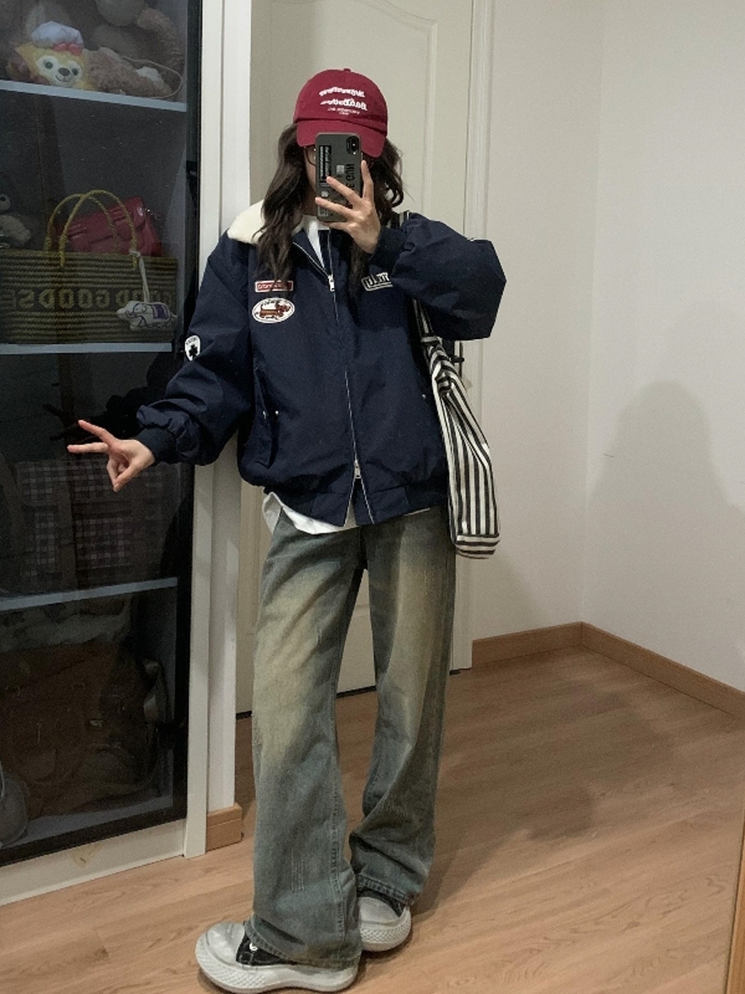 Street Fashion Look - Jaqueta de lã de cordeiro outono