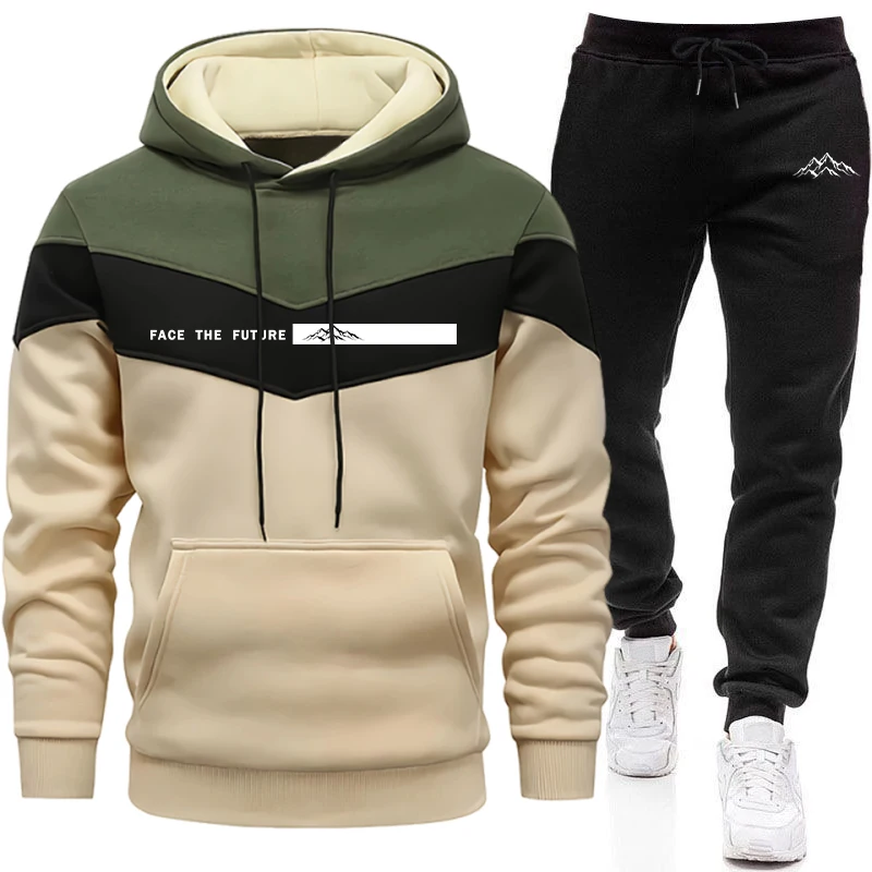 Street Fashion Hoodie - Conjunto de Moletom Masculino Casual com