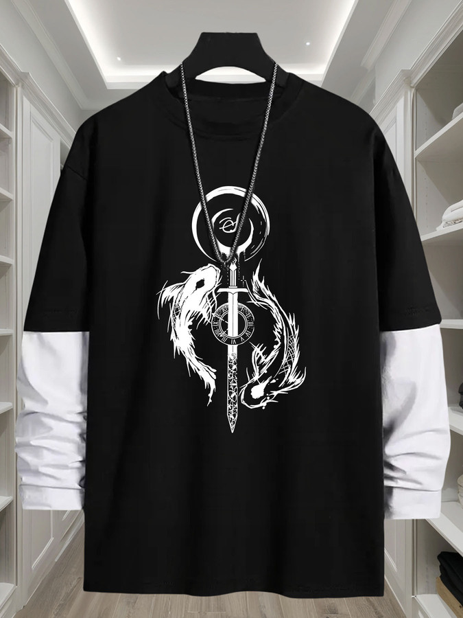 Street Fashion Look - Camiseta de Manga Longa 2 em
