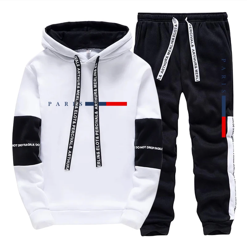 Street Fashion Hoodie - Conjunto Masculino/ Moletom com Capuz/ Calças