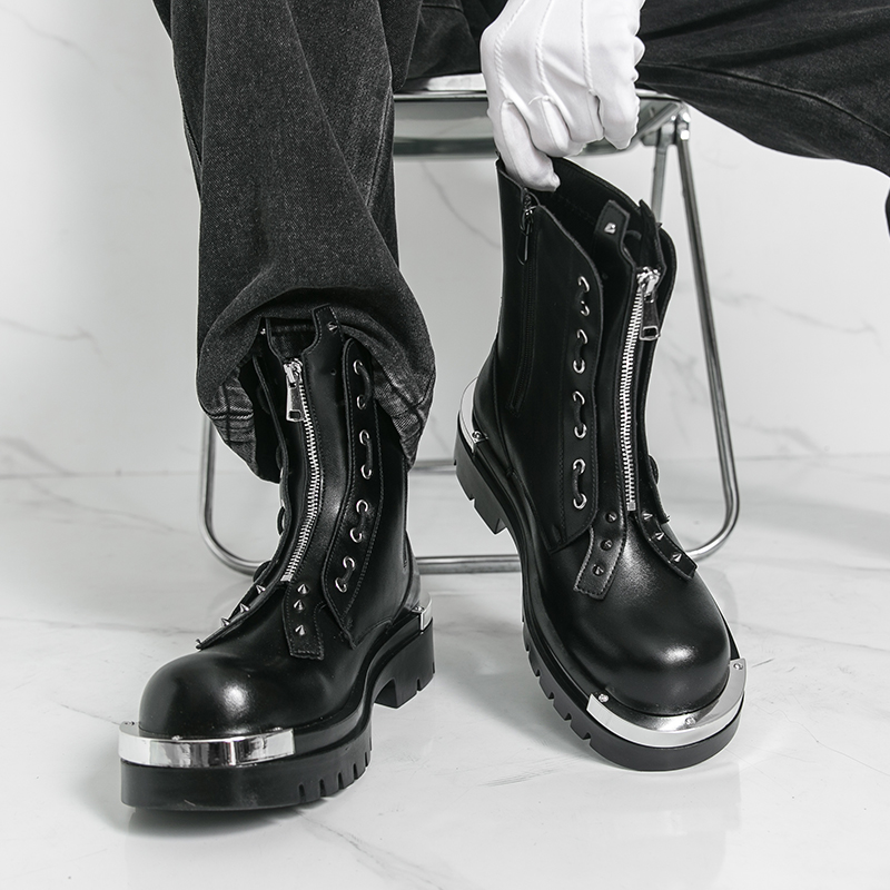 Street Fashion Walking - Botas de sola grossa masculina designer