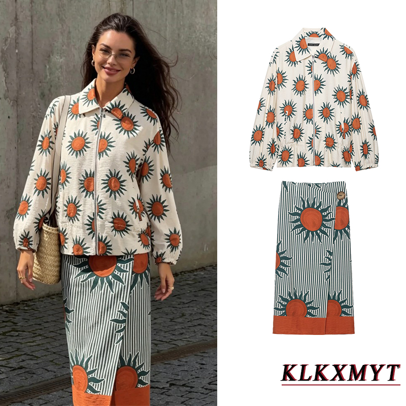 Street Fashion Jacket - Conjuntos de Moda Feminina com Estampa,