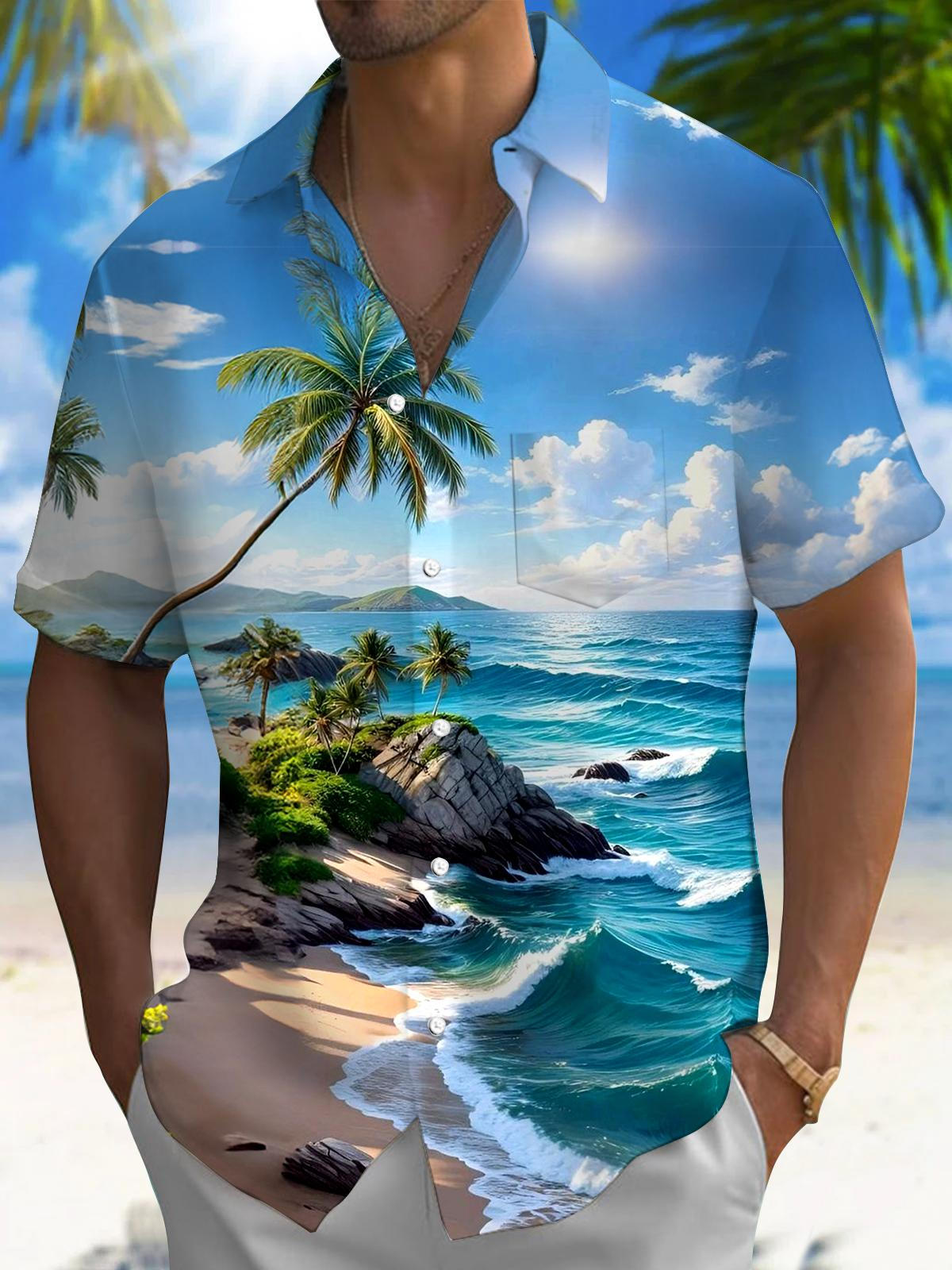 Street Fashion Walking - Nova Camisa de Botão de Manga