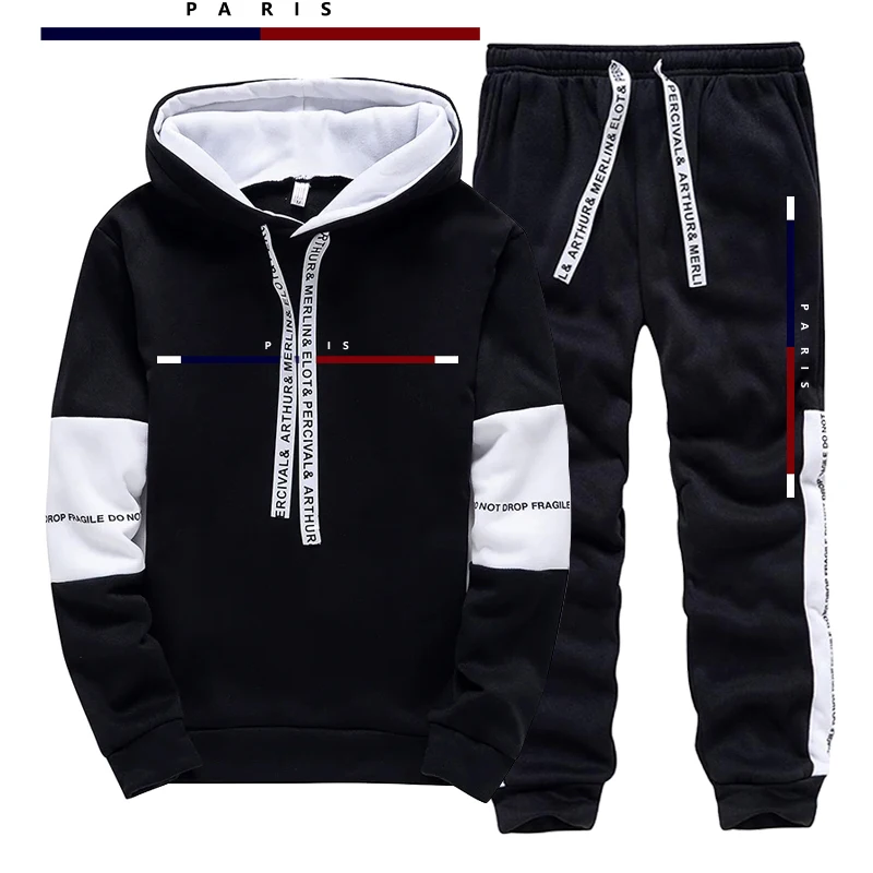 Street Fashion Hoodie - Conjunto Masculino Estampado Paris Fashion: Moletom