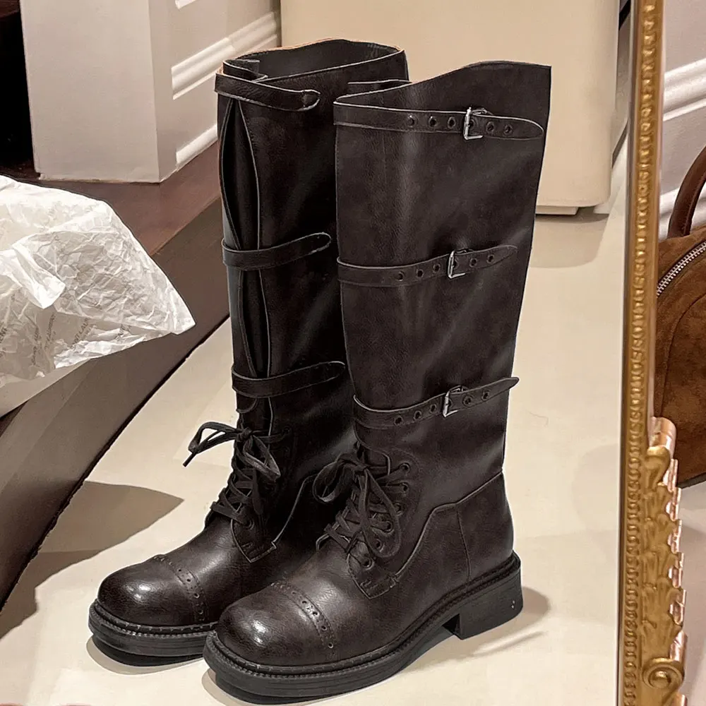 Botas altas de joelho feminina - Street Fashion Vintage avaliação e preço