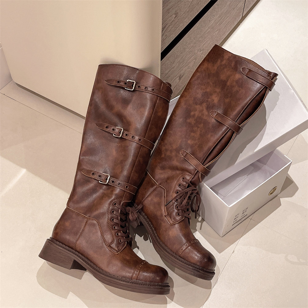 Botas altas de joelho feminina - Street Fashion Vintage avaliação e preço