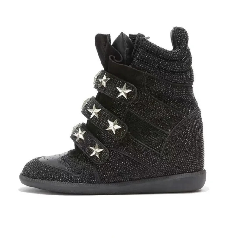 Botas femininas com strass, bo - Street Fashion Walking avaliação e preço