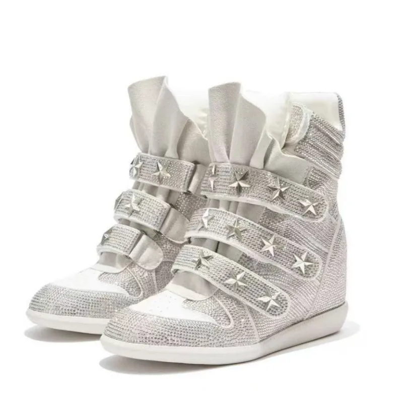 Botas femininas com strass, bo - Street Fashion Walking avaliação e preço