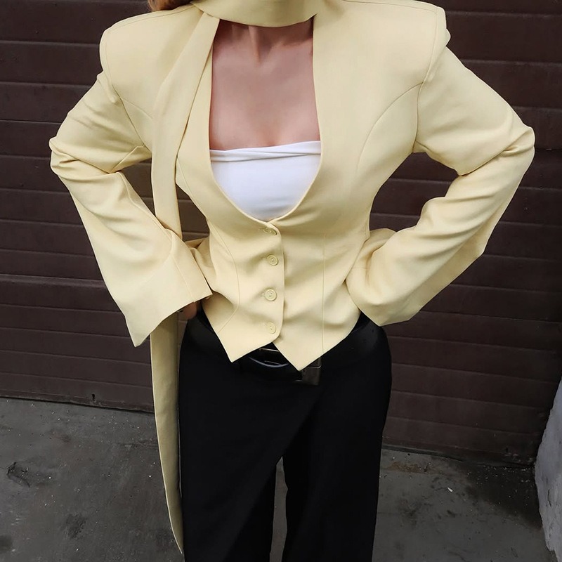 Tuularose moda feminina blazer - Street Fashion Look avaliação e preço