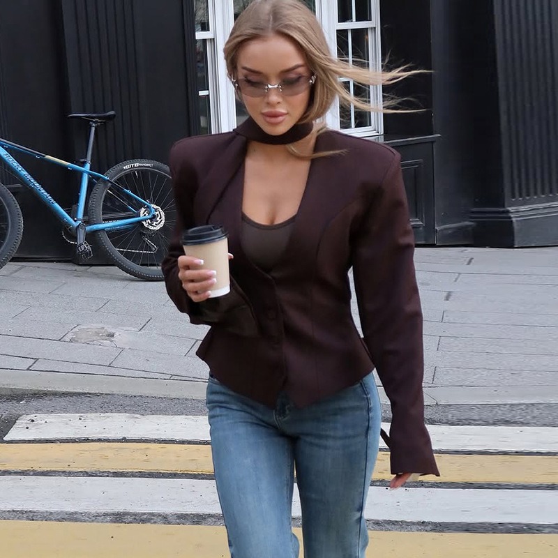 Tuularose moda feminina blazer - Street Fashion Look avaliação e preço