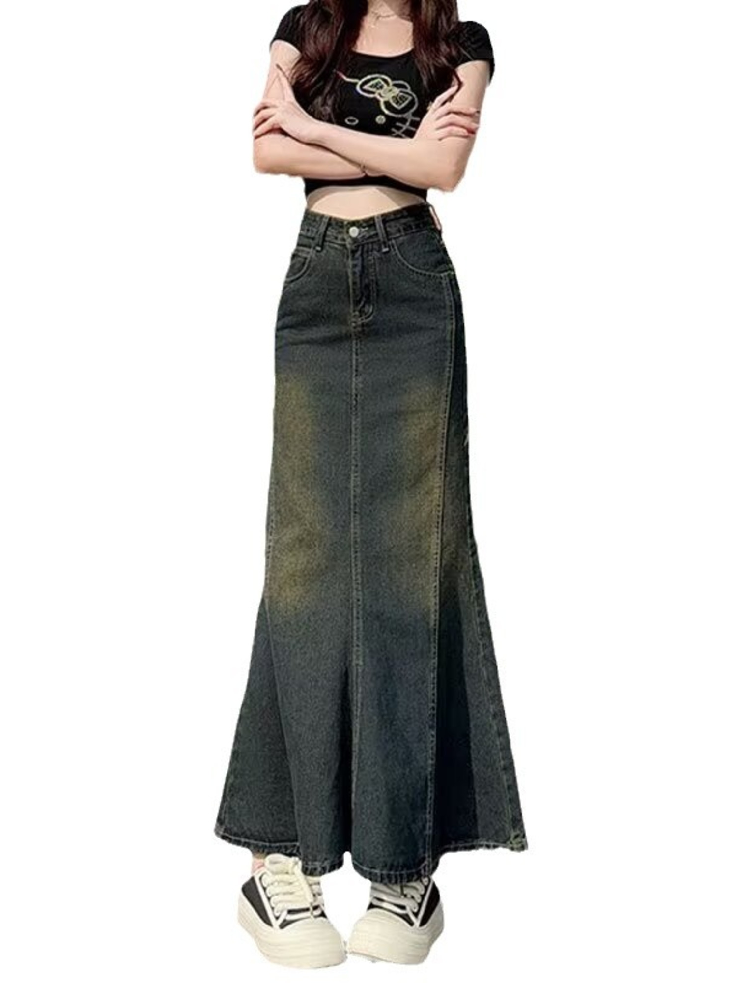 Saia Maxi Vintage em Denim Lav - Street Fashion Vintage avaliação e preço