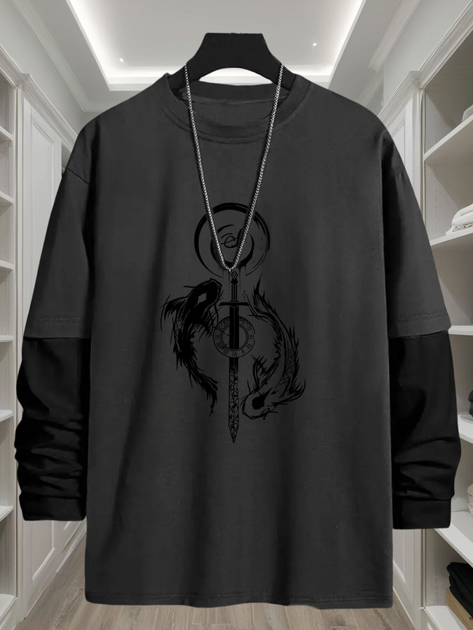Camiseta de Manga Longa 2 em 1 - Street Fashion Look avaliação e preço